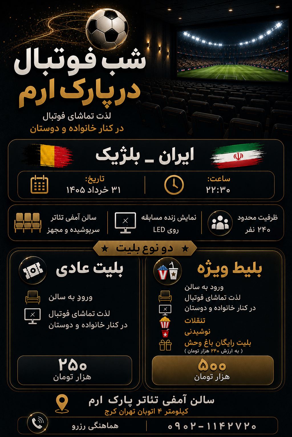 شب فوتبال در پارک ارم